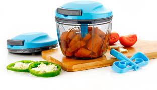 Grecy by - 750 ML Easy Pull Food Chopper and Manual Food Processor - Vegetable Slicer Vegetable & Fruit Chopper