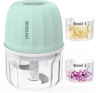 UN1QUE Mini Electric Chopper|One-Touch Operation| 304 Stainless Steel Blade| Food-Grade Electric Vegetable & Fruit Chopper