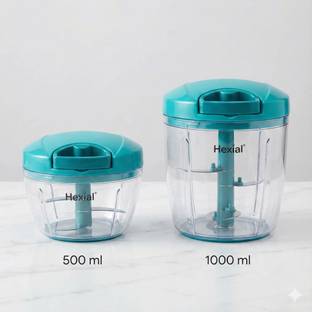 Hexial Chopper(500ml+1000ml) Vegetable & Fruit Chopper