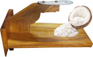 AGROMARK Polished Wooden Table Top Coconut Scraper / Grater / Chirava (Coconut Scrapper) Coconut Grater