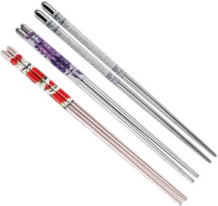 Hichaki Traders Chewing, Eating, Training, Decorative Stainless Steel, Steel Korean, Chinese, Japanese, Vietnamese Chopstick