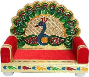 Spiritualnet Krishna Singhasan Size 0 TO 1 No laddu Gopal Wooden All Purpose Chowki