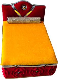 KRISHNA Laddu Gopal Thakur Ji Kanha Ji Wooden Box Bed ( Bed Size -0 no to 3 no) Wooden Pooja Chowki