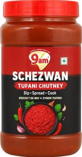 9am Schezwan Toofani Chutney | Hot & Spicy Sauce | Ready To Use Spicy Dipping Chutney Paste