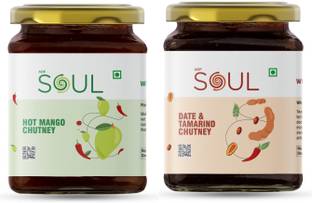 Soul Khatta Meetha Combo (Hot Mango Chutney + Date & Tamarind Chutney) (Pack of 2) Chutney Paste