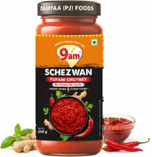 9am Schezwan Tufani Chutney | No Onion No Garlic | Hot & Spicy Dip | 250g Chutney Paste