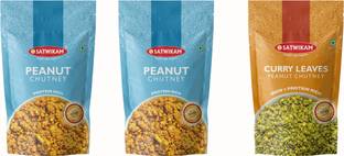 satwikam Peanut/Shengdana Podi (No Onion No Garlic-pack of 3)-Shelf Life 6M Chutney Granules