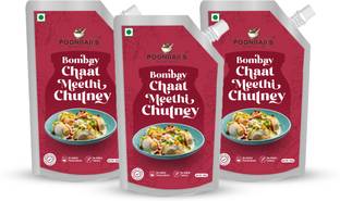 poonjiaji"s Bombay Chaat Meethi Chutney 200g Each (pack of 3) | No preservatives Chutney Paste
