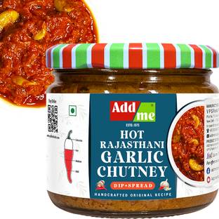 Add me Hot Rajasthani Garlic Chutney Spicy & Tangy Chutney Paste for Every Meal (300g) Chutney Paste