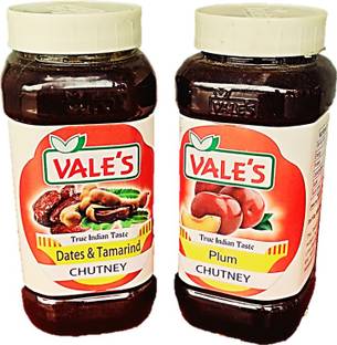 VALE'S Plum Chutney + dates & Tamarind Chutney Combo Pack Chutney Paste