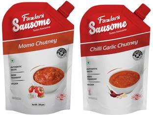 Fazlani Sausome Momo & Chilli Garlic Chutney – Spicy Vegan Dips for Momos, Stir-Fries & More Chutney Paste