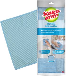 Scotch-Brite Microfiber Bathroom Wipe (Pack of 1 Blue) Wet and Dry Microfiber Cleaning Cloth
