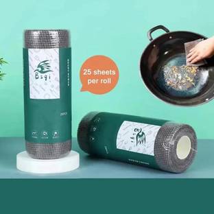 Trendzino 2 Roll/25pcs Disposable Kitchen Cleaning Cloth Roll Wet and Dry Microfiber, Non-woven Cleaning Cloth
