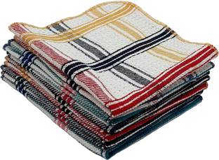 ARTCCOT Cotton Dish Cleaning Cloth |6-pcs 35 x 35 cms |Kitchen Napkin| Wet and Dry Cotton Cleaning Cloth