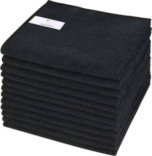 SHOWSTOPPER Black 250 GSM (30cmX30)cm, Highly Absorbent Microfiber Towels Cleaning Rags Wet and Dry Microfiber Cleaning Cloth