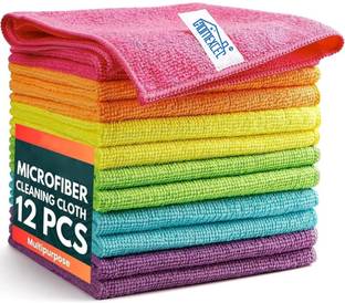 HOMEXCEL Cleaning Cloth Multicolor 40x40cm pack of 12_200 Wet and Dry Microfiber Cleaning Cloth