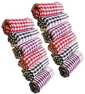 DAANVI Daanvi Kitchen Napkins, Roti Napkin, Duster Cleaner, Cleaning Cloth (12 Units) Wet and Dry Cotton Cleaning Cloth