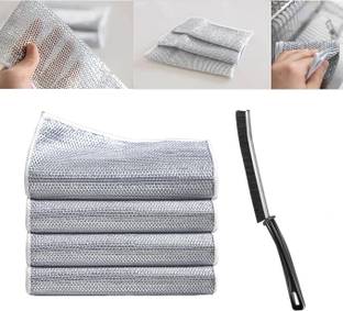 MAAUVTOR Multifunctional Non-Scratch Wire Dishcloth Scrubs Cleans for Dishes Sink Counter Wet and Dry Microfiber Cleaning Cloth