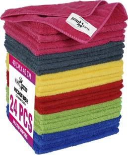 BLACK PANDA Multicolor Dusting Multipurpose Cleaning Towel (6 Colors x 4 Each)-250 GSM Wet and Dry Microfiber Cleaning Cloth