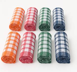 velmorahome Check Duster 18X18 Wet and Dry Cotton Cleaning Cloth