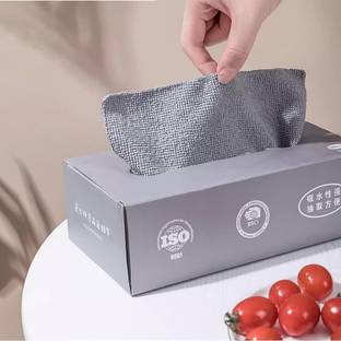 draval Reusable kitchen Cleaning & Drying clothes with Dispenser Box (pack 20 clothes) Wet Microfiber Cleaning Cloth