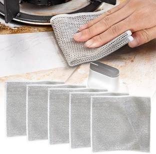 CRIYALE Steel Wire Dish Towel, Multipurpose Wire Dishwashing Non-Scratch Wire Dishcloth Stainless Steel Scrub, Scrub Pad
