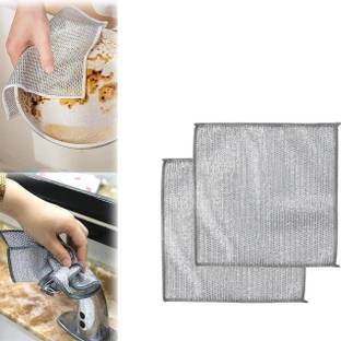 HomiHost Wire Dish Cleaning Cloth Multipurpose Sponge Cleaning Cloth Wet and Dry Microfiber Cleaning Cloth