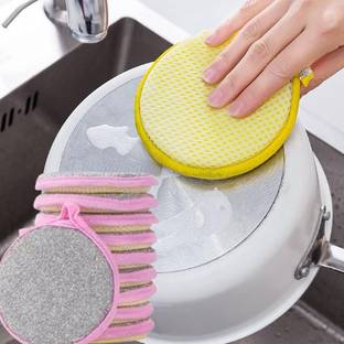MINITUL Double-Sided Dishwashing Sponge For Kitchen, Non-Stick Oil Stain Cleaning Cloth. Wet and Dry Steel, Sponge Cleaning Cloth