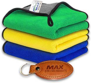 MAX MAX Microfiber Cloth (800 GSM, Pack of 3, Size: 30 x 40 cm, Color: Multi-colour) Dry Microfiber Cleaning Cloth