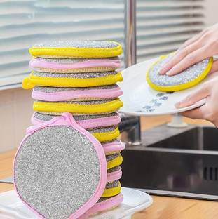 Pamidhar Pot Wash Sponges for Kitchen | Kitchen Cleaning Supplies Wet Polyester, Nylon Cleaning Cloth