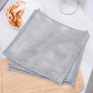Lariox Non-Scratch Wire Dishcloth Multipurpose Wire Dishwashing Rags Wet and Dry Microfiber, Polyester, Nylon Cleaning Cloth