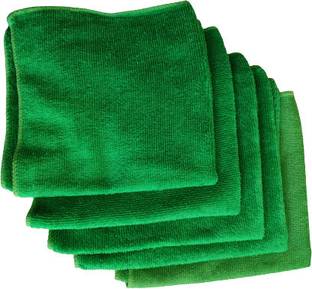 HOMEXCEL Green 5 pack 250 GSM (40X40) Home Essentials Products Dry Microfiber Cleaning Cloth