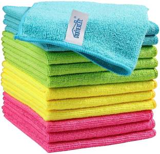 HOMEXCEL Cleaning Cloth 4 Color Assorted pack of 12 Wet and Dry Microfiber Cleaning Cloth
