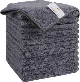 SHOWSTOPPER Microfiber Cleaning Cloth,12 Pack Cleaning Rag,Cleaning Towels Grey,30cm X 30cm Wet and Dry Microfiber Cleaning Cloth