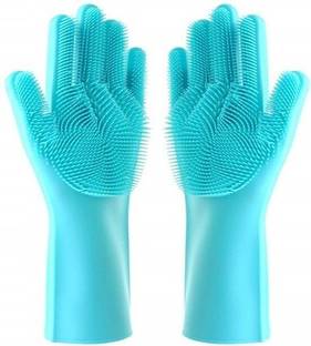 Asha Enterprises Silicon Gloves Perfect Kitchen Tool For Women Heat & Water Resistant Reusable Wet and Dry Glove