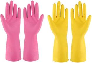 Mishri Heavy Duty Rubber Hand gloves|2 Pair for Dishwashing gloves Wet and Dry Glove Set