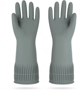 Donizard Reusable Non-Slip Kitchen Waterproof Household Dishwashing Cleaning Rubber Glove Wet and Dry Disposable Glove Set