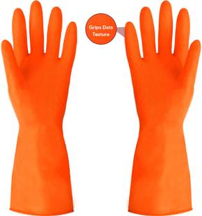 Spotview Heavy Duty Rubber Hand gloves|1 Pair for Dishwashing,gardening,kitchen cleaning Wet and Dry Glove