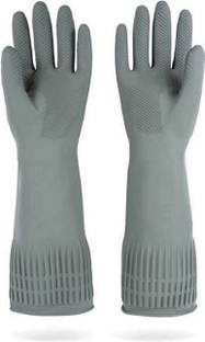 HM EVOTEK Elbow Length Long Slevee Rubber Dish Washing All Types Cleaning Gloves Wet and Dry Glove