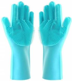 Pavitramantra Creation Dish Washing Cleaning Sponge Gloves Wet and Dry Glove