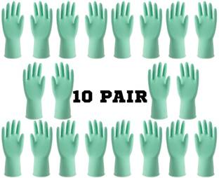 Wishpool 10 Pair Reusable Safety Hand Gloves Protective In Chemical Safety Hand Gloves Rubber  Safety Gloves