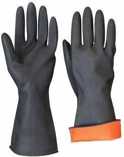 RBGIIT Rubber Cleaning Gloves Dish-Washing Home Kitchen Toilet Bathroom Tiles Floor Cleaning Gloves Multipurpose Usage Wet and Dry Glove