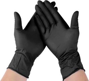 Gloveskart Black Nitrile Gloves(Size: Large)(Pack of 20 Pieces),Exact Quantity,Powder Free Wet and Dry Glove Set