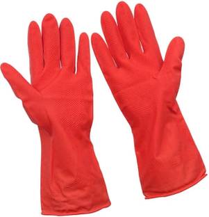 Qudio Premium Latex Gloves–Reusable Hand Protection-Washing, Cleaning, Gardening Wet and Dry Disposable Glove