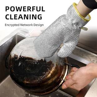 WebDealz Pack of 1 Dishwashing Gloves,Steel Wire Insulated,Waterproof & Reusable x1.147 Dishwash Bar