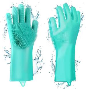 Nexzed Magic Silicone Hand Gloves for Kitchen Dishwashing, Pet Grooming, Car, Bathroom Wet Disposable Glove