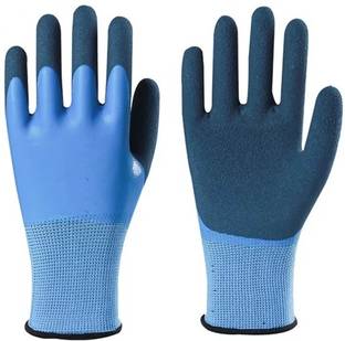 RBGIIT Unisex Heavy Duty Reusable Double Coated Safety Gloves for Industrial Gardening Wet and Dry Disposable Glove