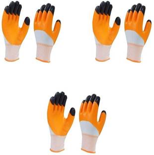 Masox Store Washable Reusable Nitrile Coated Cut Proof Cotton Kitchen Garden Y56 Wet and Dry Glove Set