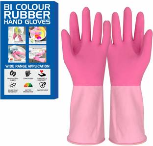 Aatrangi 2 Pair Heavy-Duty Chemical Oil Resistant Industrial Cleaning Non Slip Grip Rubber  Safety Gloves