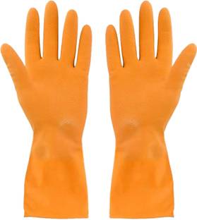 BHAVYARPAN 1 PC Flock line Reusable Latex Rubber Hand Cleaning Gloves Wet and Dry Glove